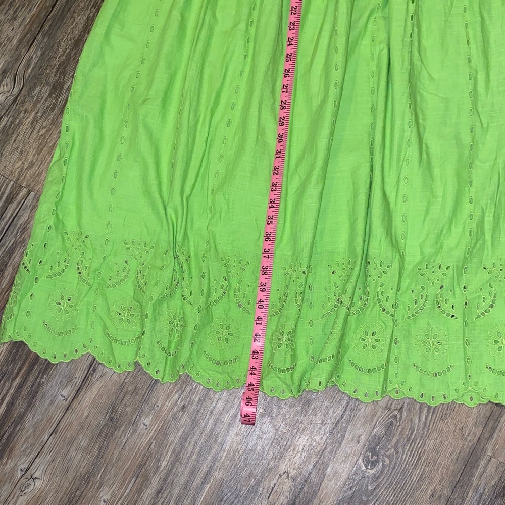Zara Lime Green Eyelet Maxi Dress - Picture 3 of 4